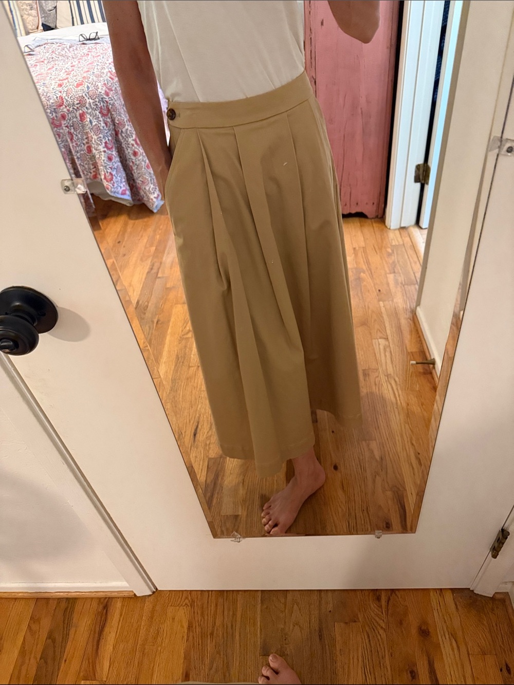 Brooks Brothers A-Line cotton twill Maxi Skirt in Khaki, size 6.